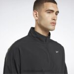 رجال أسود تشغيل سترة الرياح المنسوجة Reebok 0NZ0F1182 - Image 4