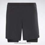 رجال أسود تشغيل شورتين في واحد Reebok 0NZ0F1169 - Image 8