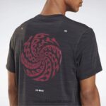 رجال أسود تي شيرت لي ميلز بودي بومب أكتيفتشيل Reebok 0NZ0F1353 - Image 5