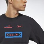رجال أسود تي شيرت متوسط ​​الطول بأكمام طويلة من الدفء الحراري + الجرافين Reebok 0NZ0F1288 - Image 8