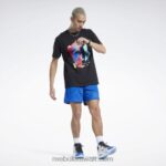 رجال أسود تيشيرت إيفرسون رمي قصير الأكمام Reebok 0NZ0F1265 - Image 5