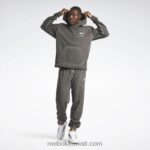 رجال أسود سترة بغطاء للرأس من الصوف ثنائية الصبغة لمحكمة كرة السلة Reebok 0NZ0F1276 - Image 2