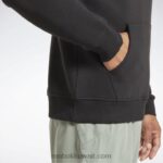 رجال أسود كنزة بغطاء للرأس بشعار الماركة Reebok 0NZ0F1171 - Image 5
