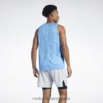 رجال الأزرق الأساسي الجري سبيدويك القميص Reebok 0NZ0F1350 - Image 4