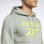 رجال الانسجام الأخضر كنزة بغطاء للرأس بشعار الماركة Reebok 0NZ0F1278 - Image 3