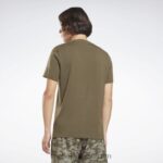 رجال الجيش الأخضر تي شيرت بشعار الماركة Reebok 0NZ0F1161 - Image 3