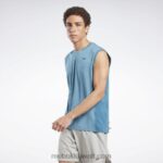 رجال فولاذي أزرق s23-r أكتيفشيل بلا أكمام تي شيرت Reebok 0NZ0F1325