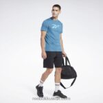رجال فولاذي أزرق s23-r سلسلة الرسم ناقلات تي شيرت Reebok 0NZ0F1261 - Image 2
