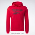 رجال ناقلات الأحمر / الأسود كنزة بغطاء للرأس بشعار الماركة Reebok 0NZ0F1283 - Image 7