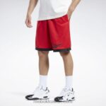 رجال ناقلات الأحمر شورت شبكي لكرة السلة Reebok 0NZ0F1269