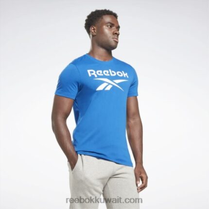 رجال ناقلات الأزرق / الأبيض تي شيرت بشعار الماركة Reebok 0NZ0F1193