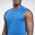 رجال ناقلات الأزرق تي شيرت تقني بدون أكمام للتدريب Reebok 0NZ0F1178 - Image 4