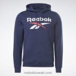 رجال ناقلات البحرية كنزة بغطاء للرأس بشعار الماركة Reebok 0NZ0F1175 - Image 5