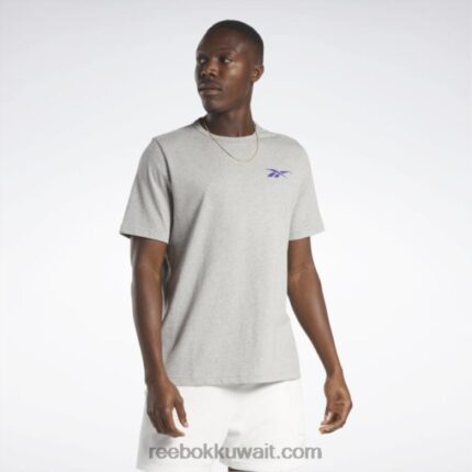 رجال هيذر رمادي متوسط أعلى تي شيرت ملعب كرة السلة Reebok 0NZ0F1327