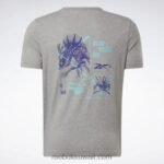 رجال هيذر رمادي متوسط أعلى تي شيرت ملعب كرة السلة Reebok 0NZ0F1327 - Image 8