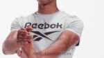 رجال هيذر رمادي متوسط تي شيرت بشعار الماركة Reebok 0NZ0F1306 - Image 2