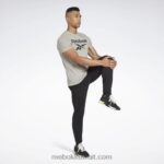 رجال هيذر رمادي متوسط تي شيرت بشعار الماركة Reebok 0NZ0F1306 - Image 3