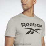 رجال هيذر رمادي متوسط تي شيرت بشعار الماركة Reebok 0NZ0F1306 - Image 5