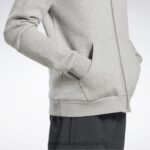 رجال هيذر رمادي متوسط سترة بقلنسوة بسحاب كامل Reebok 0NZ0F1183 - Image 5