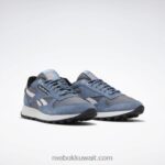 رمادي بارد 6 / أزرق أردواز / أسود أساسي أحذية جلدية كلاسيكية Reebok 0NZ0F39 - Image 5