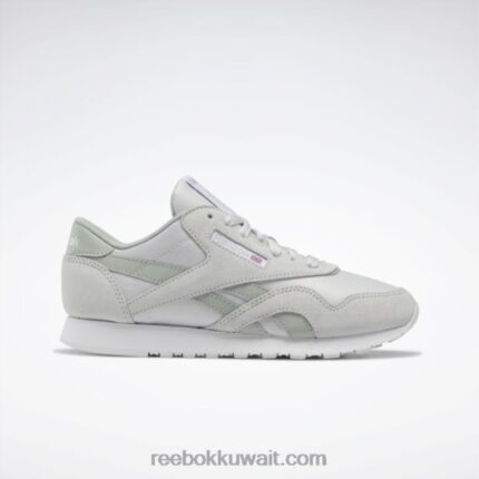 رمادي بارد / رذاذ البحر / أبيض ftwr أحذية نسائية نايلون كلاسيكية Reebok 0NZ0F268