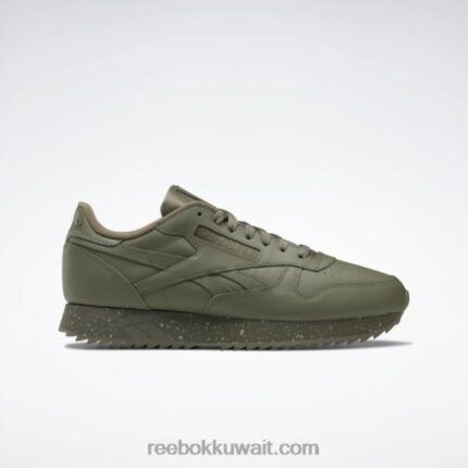 صياد اخضر / نقي رمادي 3 / اخضر جيشي أحذية جلدية كلاسيكية تموج Reebok 0NZ0F238