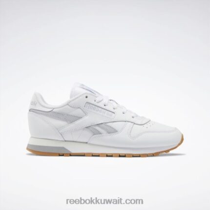 فتور أبيض / رمادي بارد 2 / طباشير أحذية نسائية جلدية كلاسيكية Reebok 0NZ0F223
