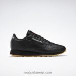 كور أسود / رمادي نقي 5 / ريبوك صمغ المطاط 03 أحذية جلدية كلاسيكية Reebok 0NZ0F78