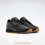 كور أسود / رمادي نقي 5 / ريبوك صمغ المطاط 03 أحذية جلدية كلاسيكية Reebok 0NZ0F78 - Image 3