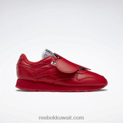 ناقلات الأحمر / الأساسية السوداء حذاء ايمز جلدي كلاسيكي Reebok 0NZ0F486