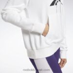 نحيف أبيض أسود هودي بطبعة شعار الهوية الفرنسية Reebok 0NZ0F989 - Image 5