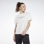 نحيف أبيض تي شيرت ماركة Reebok 0NZ0F727