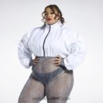 نحيف أبيض جاكيت قصير منسوج كاردي بي (مقاس كبير) Reebok 0NZ0F335
