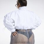 نحيف أبيض جاكيت قصير منسوج كاردي بي (مقاس كبير) Reebok 0NZ0F335 - Image 7