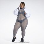 نحيف أبيض جاكيت قصير منسوج كاردي بي (مقاس كبير) Reebok 0NZ0F335 - Image 8