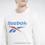 نحيف أبيض سويت شيرت صوف بشعار الماركة كبير Reebok 0NZ0F597 - Image 4