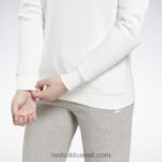 نحيف أبيض سويت شيرت صوف بشعار الماركة كبير Reebok 0NZ0F597 - Image 5