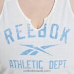 نحيف أبيض قميص علوي بدون أكمام بشعار كبير جاهز للتمرين (مقاس كبير) Reebok 0NZ0F814 - Image 4