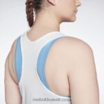 نحيف أبيض قميص علوي بدون أكمام بشعار كبير جاهز للتمرين (مقاس كبير) Reebok 0NZ0F814 - Image 5