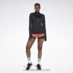 نحيف أسود الليل تشغيل قميص من النوع الثقيل بسحاب Reebok 0NZ0F740 - Image 2