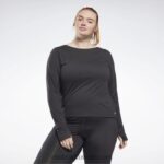 نحيف أسود الليل تي شيرت سوبريموم طويل الأكمام جاهز للتمارين الرياضية (حجم كبير) Reebok 0NZ0F674