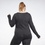 نحيف أسود الليل تي شيرت سوبريموم طويل الأكمام جاهز للتمارين الرياضية (حجم كبير) Reebok 0NZ0F674 - Image 3