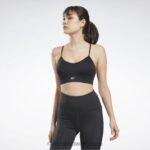 نحيف أسود الليل حمالة صدر رياضية جاهزة للتمارين الرياضية Reebok 0NZ0F371