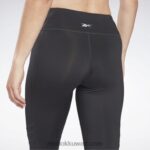 نحيف أسود الليل طماق شبكة جاهزة للتمارين الرياضية Reebok 0NZ0F853 - Image 4