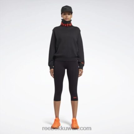 نحيف أسود / برتقالي ألتيما فيكتوريا بيكهام الطربوش الطربوش البلوز الرقبة Reebok 0NZ0F401