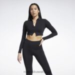 نحيف أسود بلوزة بولو كلاسيكية بأكمام طويلة Reebok 0NZ0F669