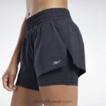 نحيف أسود تشغيل شورتين في واحد Reebok 0NZ0F400 - Image 4