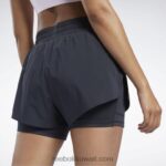 نحيف أسود تشغيل شورتين في واحد Reebok 0NZ0F400 - Image 5