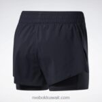 نحيف أسود تشغيل شورتين في واحد Reebok 0NZ0F400 - Image 7