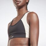 نحيف أسود / جص حمالة صدر رياضية مبطنة من لوكس ريسر Reebok 0NZ0F605 - Image 4
